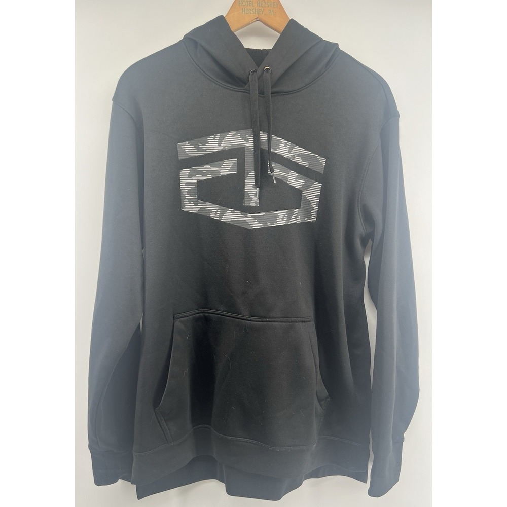 Tapout Hoodie Mens Small Black Pullover Sweatshirt Athletic Logo TG Camo Pattern